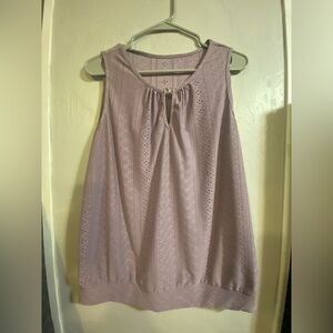SHEIN Lavender Eyelet Sleeveless Tank